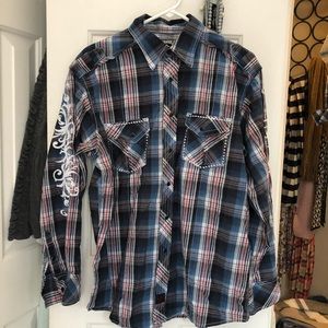 Long sleeved plaid shirt